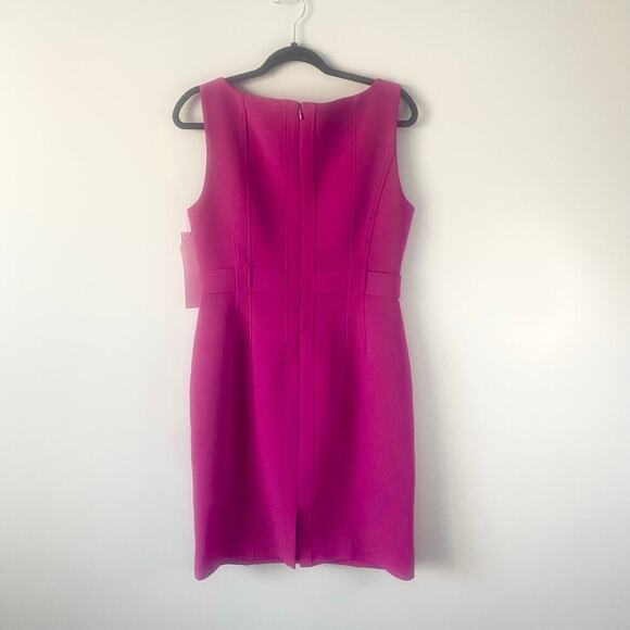 NWT LDT Annemarie Stretch Crepe Solid Sleeveless Dress in Fuchsia Size 8 - Picture 5 of 8